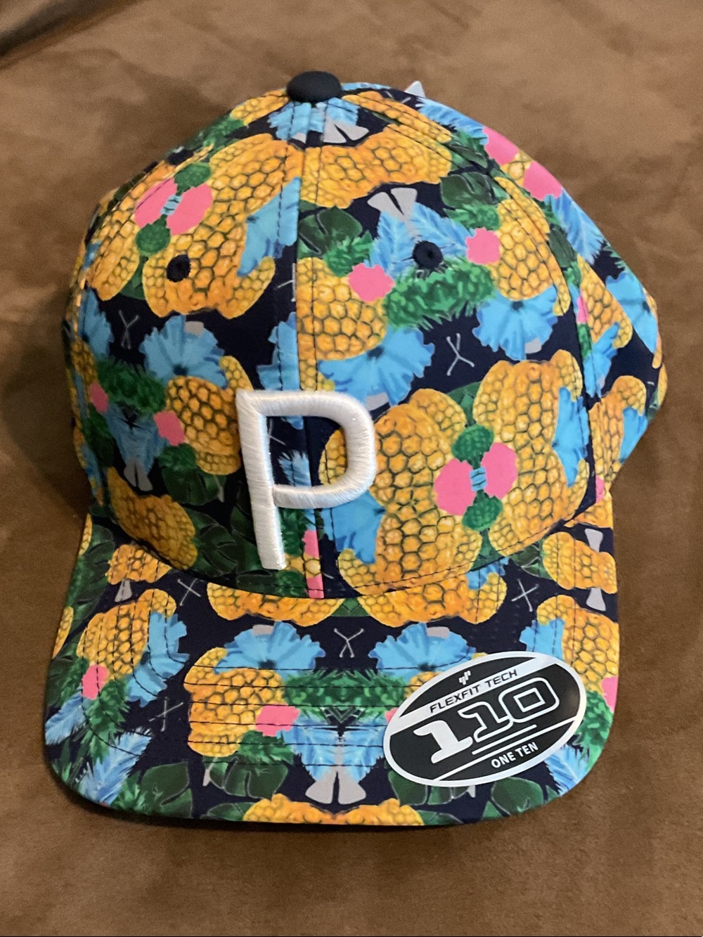 Puma Navy Pineapple Print Baseball Cap with White 'P'